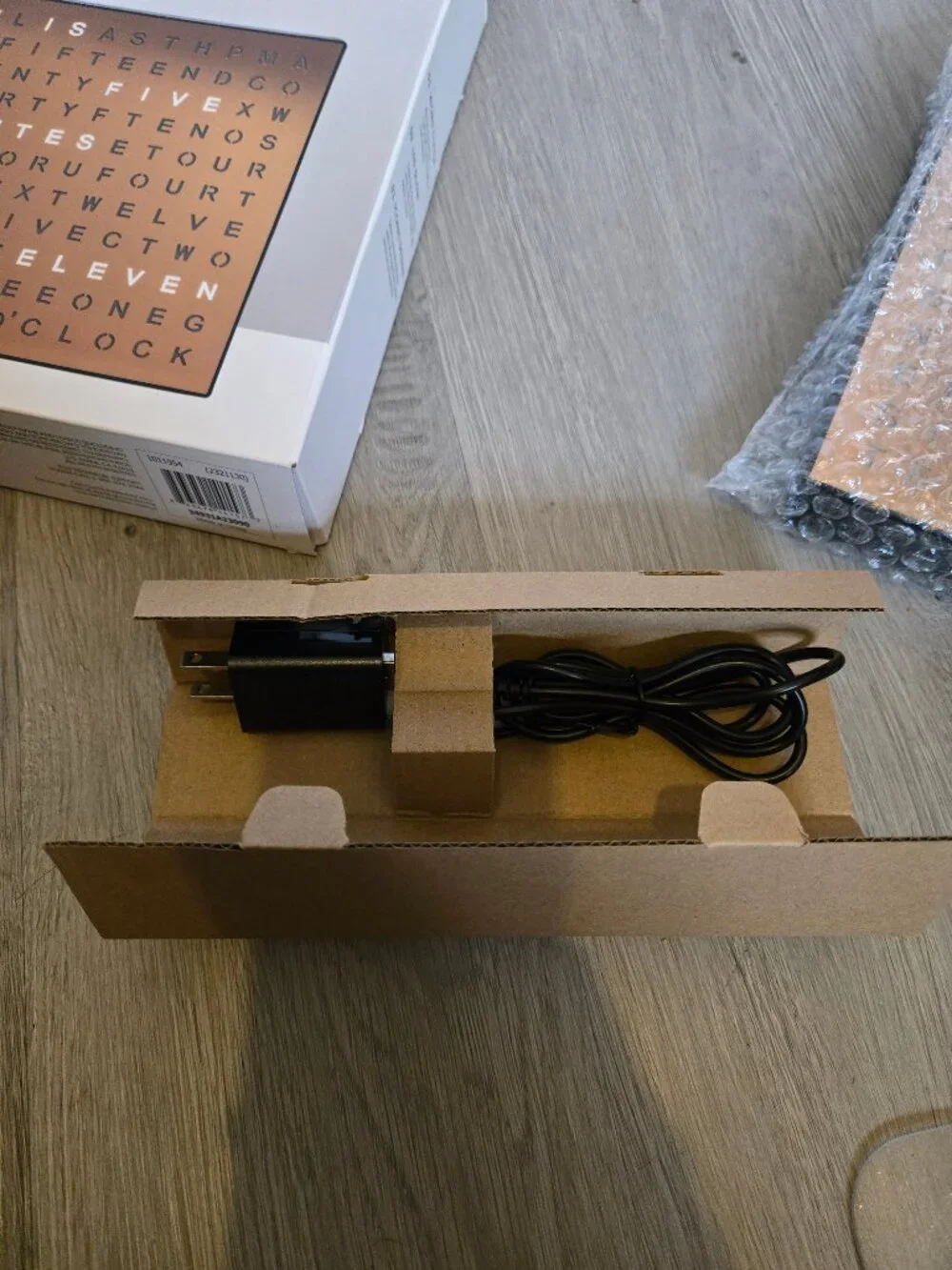 NIB - Sharper Image Word Clock - USB AC Adapter - LED Display